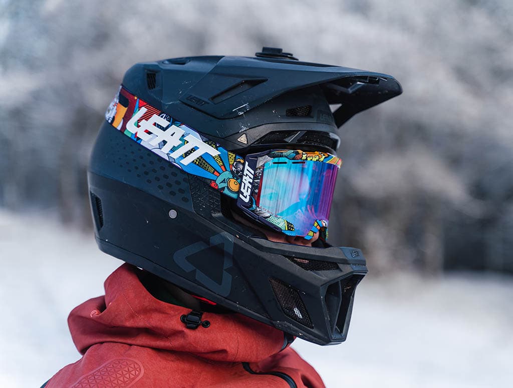 Janne in Leatt helmet and goggles